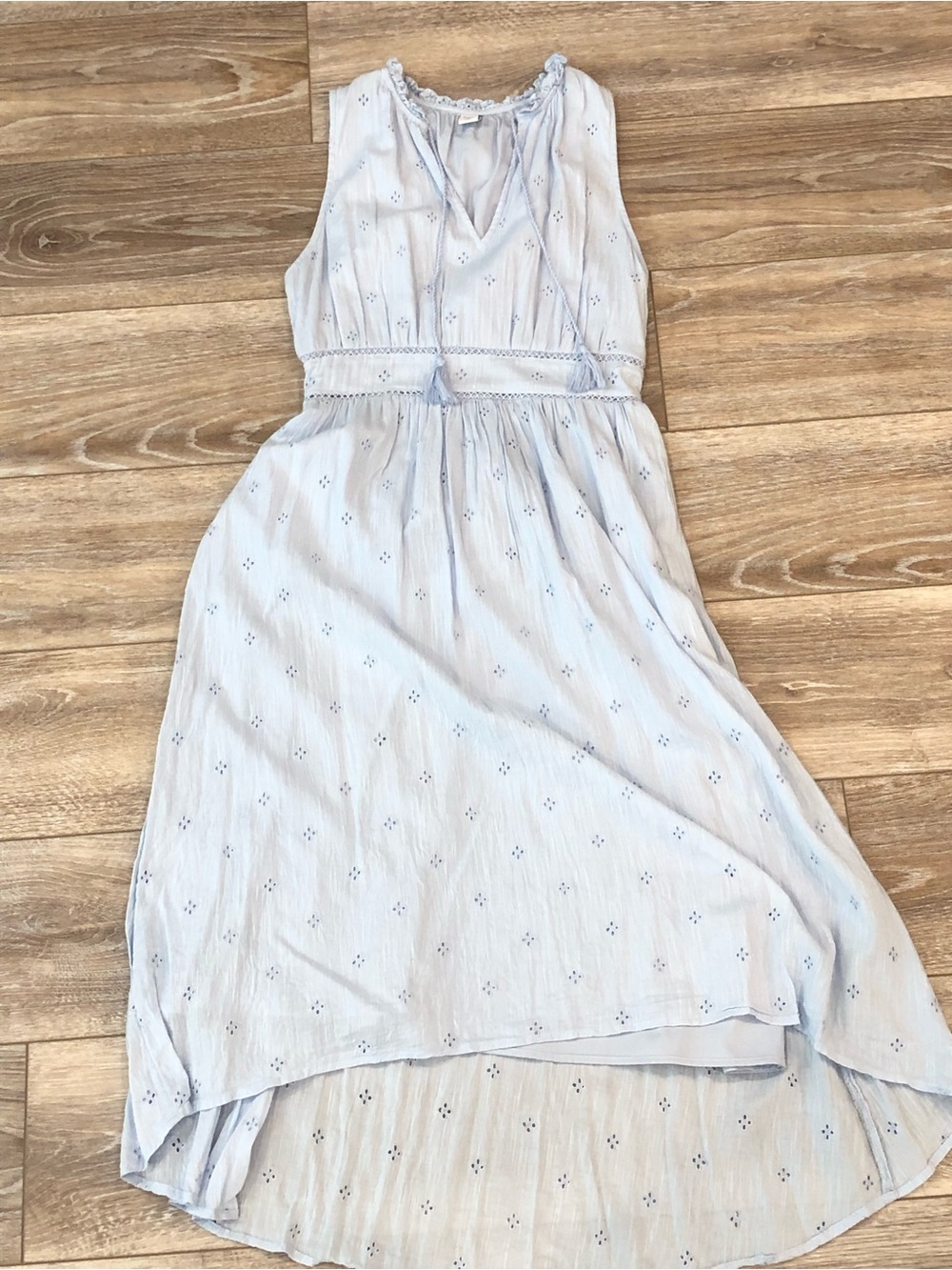 Old Navy Light Blue Sleeveless Eyelet High-Low Dress